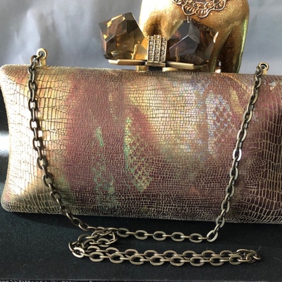 Judith Leiber Handbags - Judith Leiber Overture Embossed Snakeskin Clutch